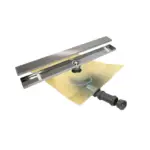 Revestech LINEAR BASIC DUO – Kanalica za tuš i terase sa 2 u 1 rešetkom za keramiku i preinstaliranom DRY 40 hidroizolacijom 25x25 cm