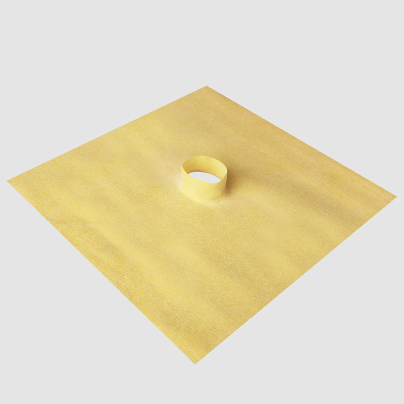 Refuerzo impermeable para tuberías fabricado con lámina DRY50, con agujero centrado termoformado