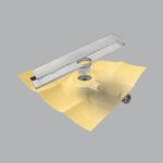 Revestech LINEAR FLAT SQUARES – kanalica za tuš i terase sa masivnom kvadratnom rešetkom i 3 m² DRY 50 hidroizolacione membrane