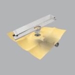 Revestech LINEAR FLAT STEEL – kanalica za tuš i terase sa masivnom mat rešetkom i 3m² DRY 50 hidroizolacione membrane